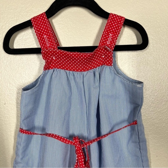 Vintage Carters Girls Toddler Stripe Floral Embroidery Overalls Size 2T - Picture 8 of 10